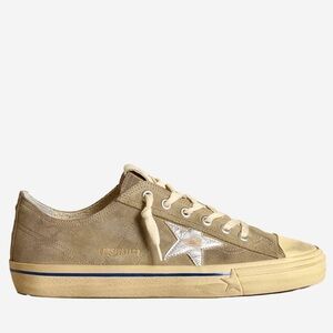 GOLDEN GOOSE V-Star Suede Upper Laminated Star Men Sneaker in Taupe